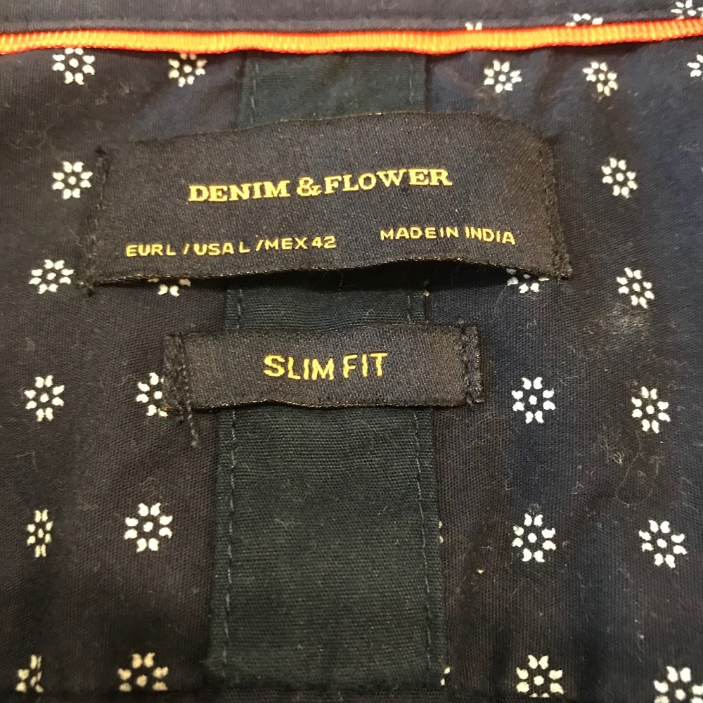 Denim and Flower Dress shirt